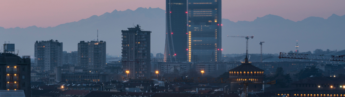 Skyline, Citylife, tramonto, Casa Fara, Nexity, Via Faravelli 14.